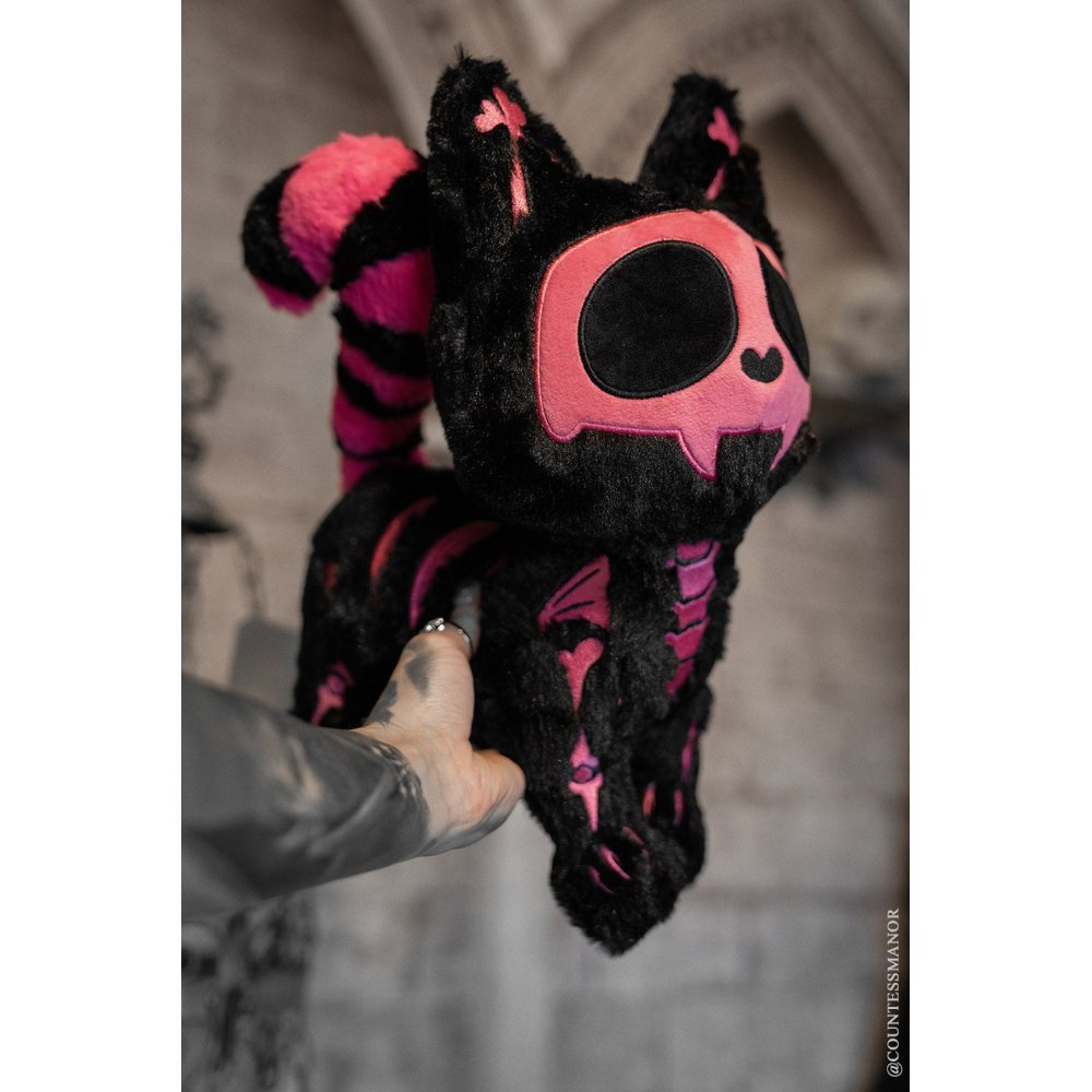 Vampire Freaks - Pink Skelekitty (Limited Edition) Pluche knuffel - Zwart/Roze